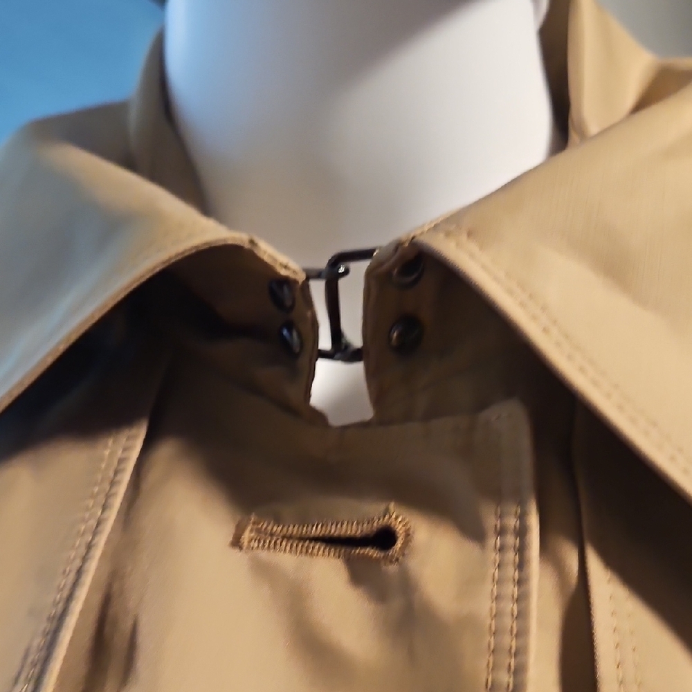 NWT Classic London Fog Long Tan Trench Coat Sz M - Picture 11 of 12